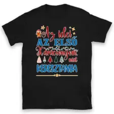 TeeInBlue Az idei az első karácsonyom, mint keresztanya póló Póló / fekete / L ajándéktárgy