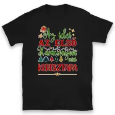 TeeInBlue Az idei az első karácsonyom, mint keresztapa póló Póló / fekete / S ajándéktárgy