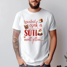 TeeInBlue Csak a süti miatt jöttem vicces karácsonyi póló Póló / fehér / S ajándéktárgy