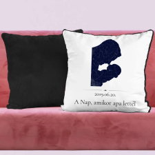 TeeInBlue Egyedi csillagtérkép párna apának Párna / FEKETE PLÜSS HÁTOLDAL / szivacs lakástextília