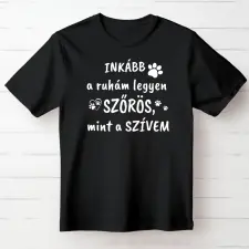 TeeInBlue Egyedi feliratos póló kutya gazdiknak választható mintával Fekete póló / fekete / S ajándéktárgy