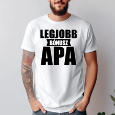 TeeInBlue Egyedi feliratos póló nevelőapának apák napjára választható felirattal Fehér póló / fehér / M ajándéktárgy