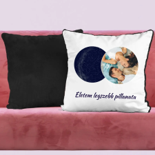 TeeInBlue Egyedi fényképes csillagtérkép párna Párna / FEKETE PLÜSS HÁTOLDAL / antiallergén lakástextília