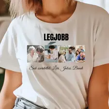 TeeInBlue Egyedi fényképes póló dédinek Póló / fehér / L ajándéktárgy