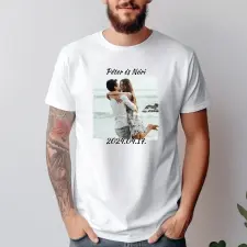 TeeInBlue Egyedi fényképes póló felirattal Póló / fehér / 2XL ajándéktárgy
