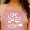TeeInBlue Egyedi kötény - grillezés a saját szabályaim szerint Kötény / rózsaszín / 70x79 cm