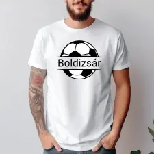 TeeInBlue Egyedi neves póló focis mintával Fehér póló / fehér / 2XL ajándéktárgy