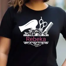 TeeInBlue Egyedi neves póló fodrászoknak Fekete póló / fekete / L ajándéktárgy