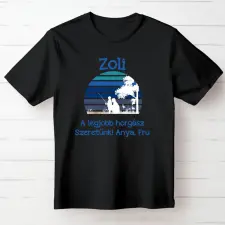 TeeInBlue Egyedi neves póló horgász apának Fekete póló / fekete / L ajándéktárgy