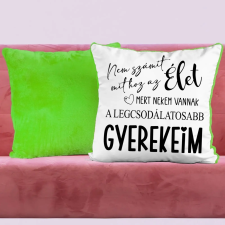 TeeInBlue Egyedi párna anyának választható felirattal Párna / ZÖLD PLÜSS HÁTOLDAL / antiallergén lakástextília