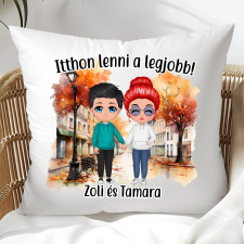 TeeInBlue Egyedi párna pároknak Párna / FEHÉR HÁTOLDAL / antiallergén lakástextília