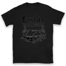 TeeInBlue Ekkora halat fogtam - póló horgászoknak Póló / fekete / XL ajándéktárgy
