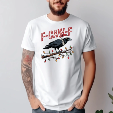 TeeInBlue F-caw-f póló karácsonyi minta Fehér póló / fehér / M ajándéktárgy
