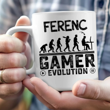 TeeInBlue Gamer evolution egyedi neves bögre Bögre copy / FEHÉR / NEM bögrék, csészék