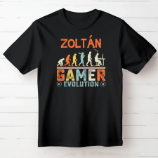 TeeInBlue Gamer evolution egyedi neves póló Fekete póló / fekete / XL ajándéktárgy