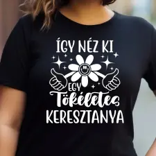 TeeInBlue Így néz ki egy tökéletes ... - Egyedi neves póló Fekete póló / fekete / M ajándéktárgy