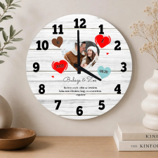 TeeInBlue Karácsonyi falióra pároknak Falióra / fehér / 20 cm falióra