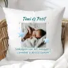TeeInBlue Keresztszülő felkérő ajándék párna saját fotóval Párna / ZÖLD PLÜSS HÁTOLDAL / antiallergén