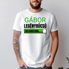 TeeInBlue Legénybúcsú folyamatban - egyedi neves póló legénybúcsúra Fehér póló / fehér / 2XL ajándéktárgy