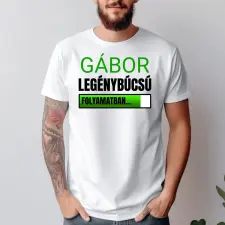TeeInBlue Legénybúcsú folyamatban - egyedi neves póló legénybúcsúra Fehér póló / fehér / L ajándéktárgy