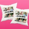 TeeInBlue Legjobb anya egyedi fényképes párna 6 képpel Kétoldalas párna / Fehér / szivacs