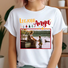 TeeInBlue Legjobb anya karácsonyi fényképes póló Póló / fehér / L ajándéktárgy