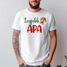 TeeInBlue Legjobb apa karácsonyi póló Póló / fehér / 2XL ajándéktárgy