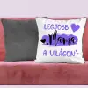 TeeInBlue Legjobb mama a világon egyedi párna Párna / SZÜRKE PLÜSS HÁTOLDAL / antiallergén