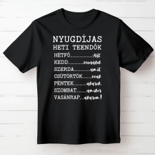 TeeInBlue Nyugdíjas teendők - vicces póló nyugdíjasoknak Fekete póló / fekete / 2XL ajándéktárgy