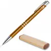 TeeInBlue Reklámtoll egyedi logóval és felirattal 50 db-os csomag Arany toll / PRÉMIUM FA TOK / 13,5 x 1 cm
