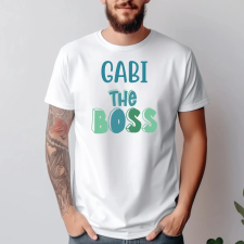 TeeInBlue The boss - egyedi neves póló szülőknek Fehér póló / fehér / L ajándéktárgy
