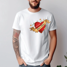 TeeInBlue Valentin napi szíves póló névvel Póló / fehér / 2XL ajándéktárgy