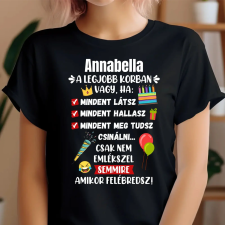 TeeInBlue Vicces póló születésnapra egyedi névvel Fekete póló / fekete / 2XL ajándéktárgy