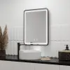  Téglalap alakú LED tükör, 60x80cm, EDGE Touch, páramentesítő rendszer, fekete keret