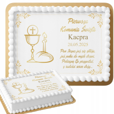 téglalap alakú tortabevonó 28,7x20cm - FOR FIRST CHRISTMAS + felirat party kellék