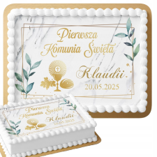 téglalap alakú tortadísz 28,7x20cm - Első szentáldozás + név party kellék