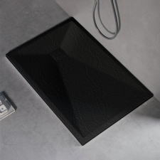  Téglalap alakú zuhanytálca 80x120 cm, keskeny 3 cm, fekete kád, zuhanykabin