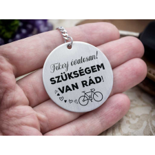 Tekerj óvatosan acél medálos kulcstartó kulcstartó
