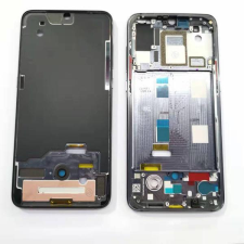 tel-szalk-009532 Xiaomi Mi 9 fekete előlap lcd keret, burkolati elem mobiltelefon, tablet alkatrész
