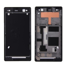  tel-szalk-011196 Sony Xperia C3 fekete előlap lcd keret, burkolati elem mobiltelefon, tablet alkatrész