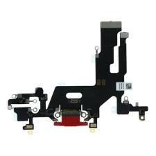  tel-szalk-015609 Apple iPhone 11 OEM töltőcsatlakozó port panel, piros mobiltelefon, tablet alkatrész