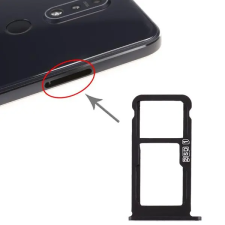  tel-szalk-017440 Nokia 7.1 fekete SIM & SD kártya tálca mobiltelefon, tablet alkatrész