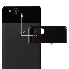  tel-szalk-017609 Google Pixel 2 fekete hátsó üveg fedő burkolati elem mobiltelefon, tablet alkatrész