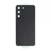  tel-szalk-1929694780 Samsung Galaxy S22 5G fekete Akkufedél hátlap - kamera lencse burkolati elem ragasztóval (logó nélkül)