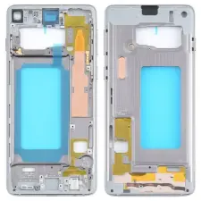  tel-szalk-1931140 Samsung Galaxy S10 ezüst középső keret mobiltelefon, tablet alkatrész