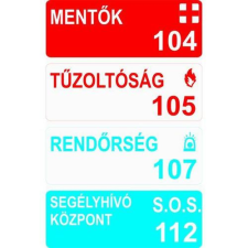  Telefonszámok - utánvilágító öntapadó, 160*240mm információs tábla, állvány