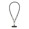  Telefontok BWOO X309 - 2in1 tokba helyezhető csuklópánt és Lightning / Type-C (USB-C) szövetkábel - fekete, 30cm