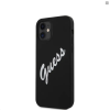  Telefontok iPhone 12 mini - Guess Silicone Vintage Script fekete szilikon tok