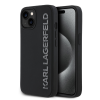  Telefontok iPhone 14 - Karl Lagerfeld 3D Rubber Glitter Log fekete hátlap tok