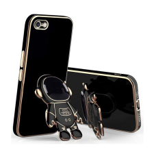  Telefontok iPhone SE3 (2022) - Asztronauta - fekete/arany szilikon hátlap tok, kitámasztóval tok és táska